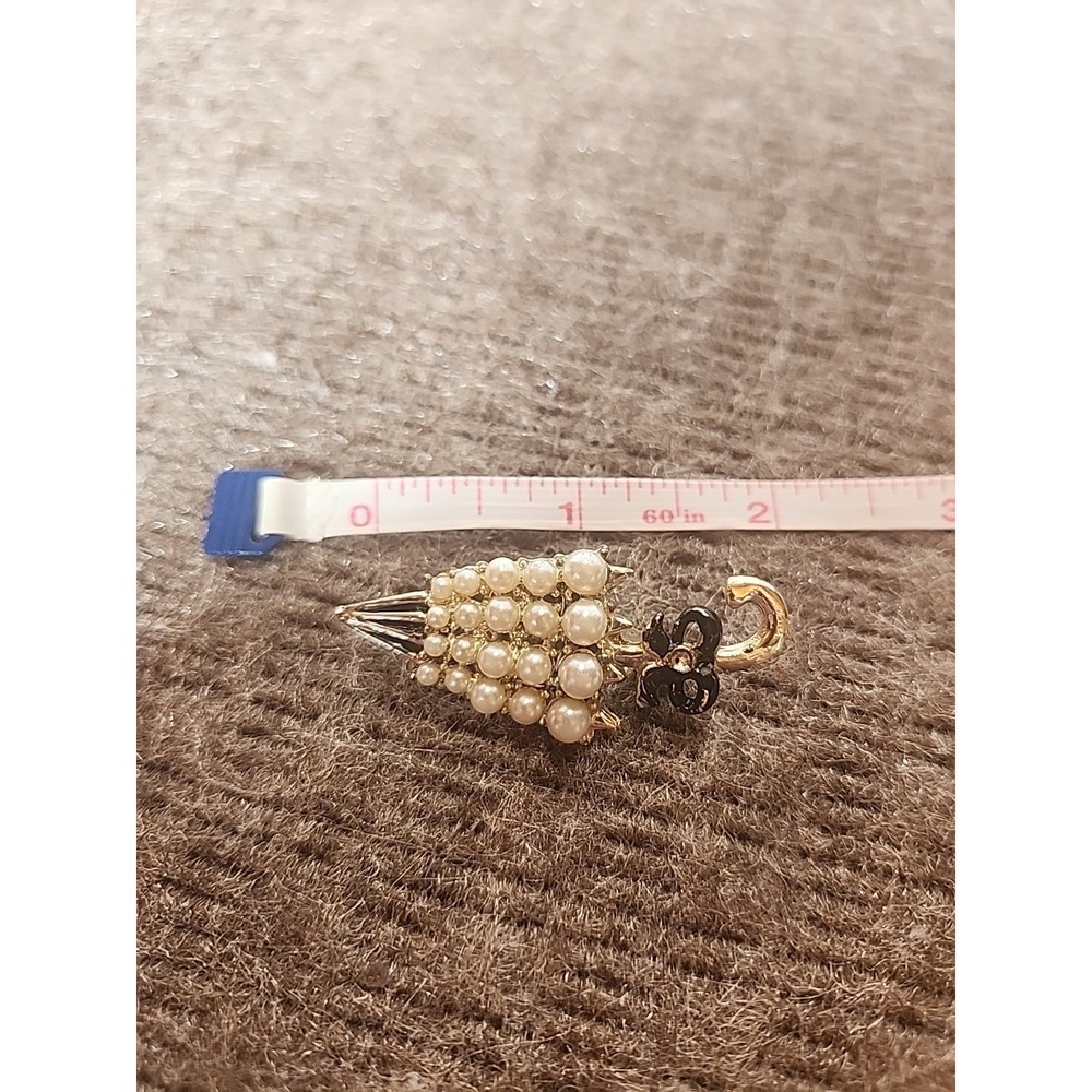 vintage umbrella brooch pin With Faux Pearl - Picture 7 of 7